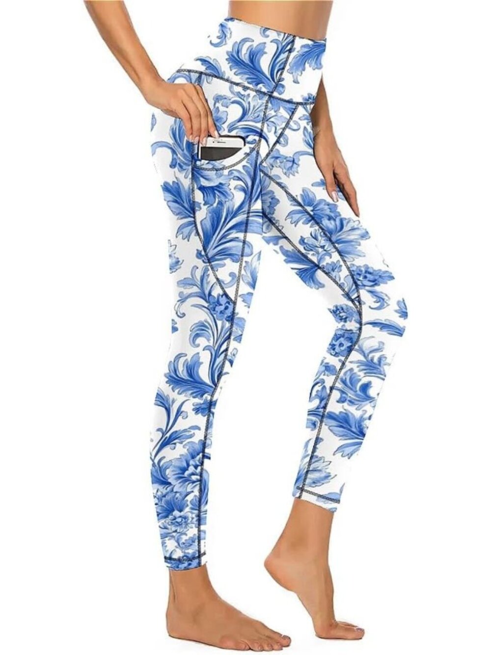 High-Waist Workout Leggings with Pockets - Thick, 4-Way Stretch Yoga Pants